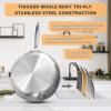 image12 Inch TriPly Stainless Steel Frying Pan Skillet Induction Cooking Pan Dishwasher and Oven Safe Fast ampamp Even Heat Heavy Duty and Detachable Handle