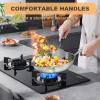 image12 Inch TriPly Stainless Steel Frying Pan Skillet Induction Cooking Pan Dishwasher and Oven Safe Fast ampamp Even Heat Heavy Duty and Detachable Handle