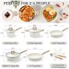 image14 Pcs Pots and Pans Set Nonstick Cookware Sets Granite Induction Cookware Non Stick Cooking Set with Frying Pans Saucepans Saute Pan Extra Large Casserole PFAS PTFE PFOA PFOS Free