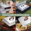 image2pcs Rectangular Basting Cover Stainless Steel Cheese Melting Dome Steaming Cover Lid Commercial Grade Heavy Duty Griddle Grill Accessories for Flat Top Grill Cooking
