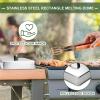 image2pcs Rectangular Basting Cover Stainless Steel Cheese Melting Dome Steaming Cover Lid Commercial Grade Heavy Duty Griddle Grill Accessories for Flat Top Grill Cooking