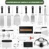 image35PCS Griddle Accessories Kit Flat Top Grill Accessories Set for Blackstone and Camp Chef Grill Spatula Set with Enlarged Spatulas Basting Cover Scraper for Outdoor Barbecue