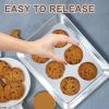 imageBaking Pans Set of 3 Commercial Grade Stainless Steel Cookie Pan for Baking 12109 Inch Rectangle Bakeware Set for Cakes Breads Lasagna Casseroles Rust ampamp Warp Resistant ampamp Nonstick Heavy Duty