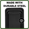 imageBaking Sheet Tray Set 3 Pack Cookie Sheet Pan for Oven Nonstick Bakeware Sets with Wider Grips HalfJelly RollQuarter Non Toxic ampamp Easy Clean  Dark Grey