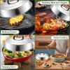imageCheese Melting Dome Set of 212 Inch Round Basting Cover  Stainless Steel  Metal Steam Cover  Griddle Accessories for Flat Top Grill Cooking Indoor or Outdoor