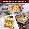 imageEWFEN 8 x 8 Inch Square Cake Pan Stainless Steel Baking Pan for Lasagna Brownies Casseroles Square Bakeware for Oven Cooking NonToxic ampamp Rustresistant Dishwasher Safe 2 Pack