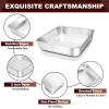 imageEWFEN 8 x 8 Inch Square Cake Pan Stainless Steel Baking Pan for Lasagna Brownies Casseroles Square Bakeware for Oven Cooking NonToxic ampamp Rustresistant Dishwasher Safe 2 Pack