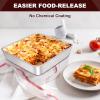 imageEWFEN 8 x 8 Inch Square Cake Pan Stainless Steel Baking Pan for Lasagna Brownies Casseroles Square Bakeware for Oven Cooking NonToxic ampamp Rustresistant Dishwasher Safe 2 Pack