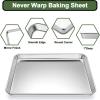 imageEWFEN Baking Set Stainless Steel Sheet Pan with Cooling Rack ampamp Silicone Mat Set MultiSize 3 Sheets  3 Racks  3 Mats Warp Resistant ampamp Heavy Duty Easy CleanGray