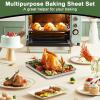 imageEWFEN Baking Set Stainless Steel Sheet Pan with Cooling Rack ampamp Silicone Mat Set MultiSize 3 Sheets  3 Racks  3 Mats Warp Resistant ampamp Heavy Duty Easy CleanRed