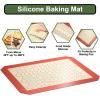 imageEWFEN Baking Set Stainless Steel Sheet Pan with Cooling Rack ampamp Silicone Mat Set MultiSize 3 Sheets  3 Racks  3 Mats Warp Resistant ampamp Heavy Duty Easy CleanRed