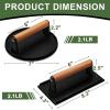 imageEWFEN Burger Press 7quot Round HeavyDuty Cast Iron Smash Bacon Press Meat Steak with Wood Handle for Griddle Sandwich Nonstick PanCast Iron Round  Rectangle