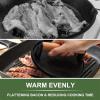 imageEWFEN Burger Press 7quot Round HeavyDuty Cast Iron Smash Bacon Press Meat Steak with Wood Handle for Griddle Sandwich Nonstick PanCast Iron Round