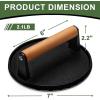 imageEWFEN Burger Press 7quot Round HeavyDuty Cast Iron Smash Bacon Press Meat Steak with Wood Handle for Griddle Sandwich Nonstick PanCast Iron Round
