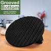 imageEWFEN Burger Press 7quot Round HeavyDuty Cast Iron Smash Bacon Press Meat Steak with Wood Handle for Griddle Sandwich Nonstick PanCast Iron Round