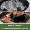 imageEWFEN Burger Press 7quot Round HeavyDuty Cast Iron Smash Bacon Press Meat Steak with Wood Handle for Griddle Sandwich Nonstick PanRound  Rectangle w Flat Bottom