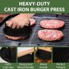 imageEWFEN Smash Burger Kit Cast Iron Press Spatula Seasoning Shaker and Patty Papers Flat Top Griddle Grill Cooking Outdoor Barbecues