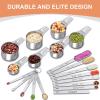 imageMeasuring Cups and Spoons Set of 20 7 Stainless Steel Nesting Measuring Cups ampamp 7 Spoons 1  Leveler ampamp 5 Mini Measuring Spoons for Cooking ampamp BakingSquare