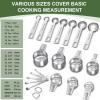 imageMeasuring Cups and Spoons Set of 20 7 Stainless Steel Nesting Measuring Cups ampamp 7 Spoons 1  Leveler ampamp 5 Mini Measuring Spoons for Cooking ampamp BakingRound