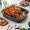 imageNonstick Turkey Roasting Pan with Rack  1713 Inch Extra Large Roaster Pan Deep Turkey Tray for Oven UShaped Rack Wider Handles Ideal for Ovens Thanksgiving and Christmas