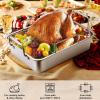 imageRoasting Pan 1410 Inch Stainless Steel Turkey Roaster with Rack  Deep Broiling Pan ampamp Vshaped Rack ampamp Flat Rack Nontoxic ampamp Heavy Duty Great for Thanksgiving Christmas Roast Chicken Meat Lasagna