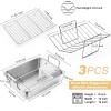 imageRoasting Pan 1410 Inch Stainless Steel Turkey Roaster with Rack  Deep Broiling Pan ampamp Vshaped Rack ampamp Flat Rack Nontoxic ampamp Heavy Duty Great for Thanksgiving Christmas Roast Chicken Meat Lasagna