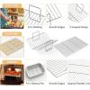 imageRoasting Pan EWFEN 1713 Inch Stainless Steel Turkey Roaster with Rack  Deep Broiling Pan ampamp Vshaped Rack ampamp Flat Rack Nontoxic ampamp Heavy Duty Great for Thanksgiving Christmas Roast Chicken Lasagna