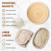 imageSourdough Proofing Basket Gift Set 9quot Round and 10quot Oval Banneton Bread Baking Supplies Sourdough Baskets with Bread Lame Danish Whish Bowl Scraper Sourdough Scraper and Linen Liners