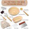 imageSourdough Proofing Basket Gift Set 9quot Round and 10quot Oval Banneton Bread Baking Supplies Sourdough Baskets with Bread Lame Danish Whish Bowl Scraper Sourdough Scraper and Linen Liners