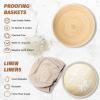 imageSourdough Proofing Basket Gift Set of 2 Round Dough Proofing Bowls for Sour Dough Bread Baking Supplies Proofing Basket or Home Sourdough Bakers Baking 85 inch
