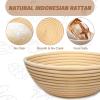 imageSourdough Proofing Basket Gift Set of 2 Round Dough Proofing Bowls for Sour Dough Bread Baking Supplies Proofing Basket or Home Sourdough Bakers Baking 85 inch