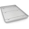 image24 Inch Baking Sheet Pans with Rack Set Natural Aluminum Cookie Sheet Extra Large Commercial Quality Baking Sheet Pan Set Warp Resistant Nonstick Thick Cookie Tray Pans for Baking Roasting18 Inch