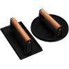 imageEWFEN Burger Press 7quot Round HeavyDuty Cast Iron Smash Bacon Press Meat Steak with Wood Handle for Griddle Sandwich Nonstick PanCast Iron Round  Rectangle