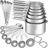 imageMeasuring Cups and Spoons Set of 20 7 Stainless Steel Nesting Measuring Cups ampamp 7 Spoons 1  Leveler ampamp 5 Mini Measuring Spoons for Cooking ampamp BakingRound