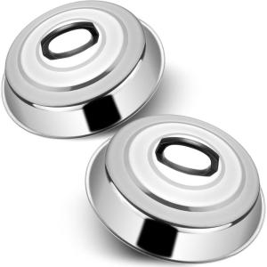 imageCheese Melting Dome Set of 212 Inch Round Basting Cover  Stainless Steel  Metal Steam Cover  Griddle Accessories for Flat Top Grill Cooking Indoor or Outdoor