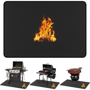 imageEWFEN Large Under Grill Mat 76 x 52 inches for Outdoor Grill DoubleSided Fireproof Deck and Patio Protector Mat Indoor FireplaceFire Pit Mat OilProof Waterproof BBQ Protector Mat