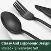 image40Piece Silverware Set with Organizer EWFEN Heavy Duty Stainless Steel Flatware Set for 8 FoodGrade Tableware Cutlery Set Utensil Sets for Home Restaurant Mirror Finish Dishwasher SafeBlack