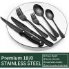 image40Piece Silverware Set with Organizer EWFEN Heavy Duty Stainless Steel Flatware Set for 8 FoodGrade Tableware Cutlery Set Utensil Sets for Home Restaurant Mirror Finish Dishwasher SafeBlack