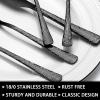 image49Piece Silverware Set with Organizer Heavy Duty Stainless Steel Flatware for 8 Cutlery Utensil Sets with Steak Knives Rustproof Mirror Polished Dishwasher SafeTree Pattern