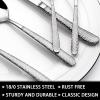 image49Piece Silverware Set with Organizer Heavy Duty Stainless Steel Flatware for 8 Cutlery Utensil Sets with Steak Knives Rustproof Mirror Polished Dishwasher SafeRound Hammered