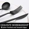 image60Piece 12 Setting Black Silverware FoodGrade Stainless Steel Flatware Cutlery Set for Home Office Restaurant HotelBlack 30 Pcs