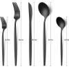 image60Piece 12 Setting Black Silverware FoodGrade Stainless Steel Flatware Cutlery Set for Home Office Restaurant HotelBlack 30 Pcs