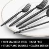 image60Piece 12 Setting Black Silverware FoodGrade Stainless Steel Flatware Cutlery Set for Home Office Restaurant HotelBlack