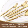 image60Piece 12 Setting Black Silverware FoodGrade Stainless Steel Flatware Cutlery Set for Home Office Restaurant HotelGold 30 Pcs