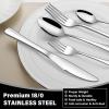 image68Piece Silverware Set with Serving Utensils EWFEN Heavy Duty Stainless Steel Flatware Set for 12 FoodGrade Tableware Cutlery Include KnifeForkSpoon for Home Mirror Finished Dishwasher SafeRound Edge 68pcs