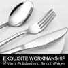image68Piece Silverware Set with Serving Utensils EWFEN Heavy Duty Stainless Steel Flatware Set for 12 FoodGrade Tableware Cutlery Include KnifeForkSpoon for Home Mirror Finished Dishwasher SafeRound Edge 68pcs