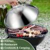 imageGriddle Accessories for Blackstone Commercial Grade 12 Inch Heavy Duty Round Melting Dome with 7quot Round Cast Iron Grill Burger Bacon Press Perfect for Blackstone Camp Chef Flat Top Griddle GrillMelting Dome  Round Press