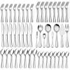 image68Piece Silverware Set with Serving Utensils EWFEN Heavy Duty Stainless Steel Flatware Set for 12 FoodGrade Tableware Cutlery Include KnifeForkSpoon for Home Mirror Finished Dishwasher SafeRound Edge 68pcs