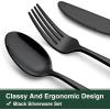 imageBlack Heavy Duty Silverware Set 20Piece Stainless Steel Flatware Set for 4 FoodGrade Tableware Cutlery Set Utensil Sets for Home Restaurant Mirror Finish Dishwasher SafeHeavy Duty