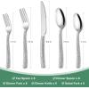 image:imageHammered Silverware Set 40Piece Stainless Steel Wave Flatware Set for 8 FoodGrade Tableware Cutlery Set Utensil Sets for Home Restaurant Mirror Finish Dishwasher SafeWave Hammered